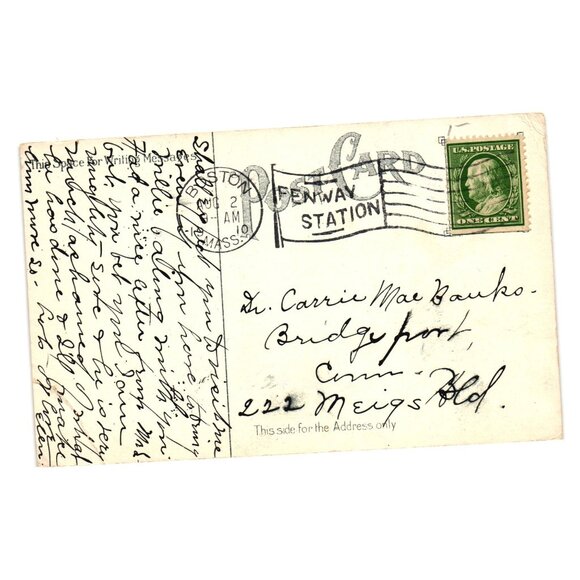 New England Conservatory Music Boston Vintage Postcard 1910 Postmarked US Stamp - Picture 2 of 2